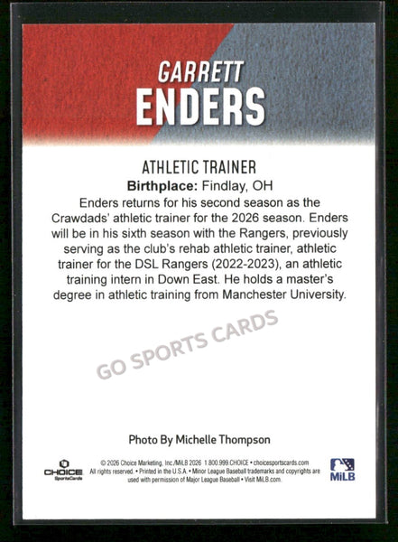 2026 Hickory Crawdads 1st Garrett Enders