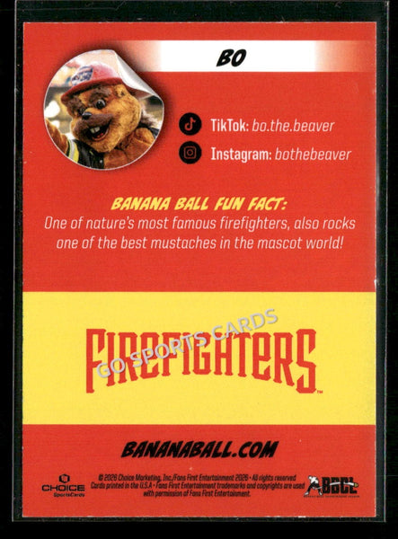2026 Firefighters Savannah Bananas Bo Mascot