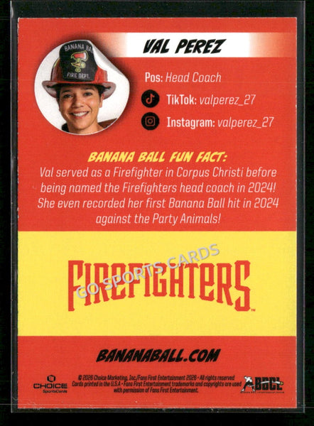 2026 Firefighters Savannah Bananas Val Perez