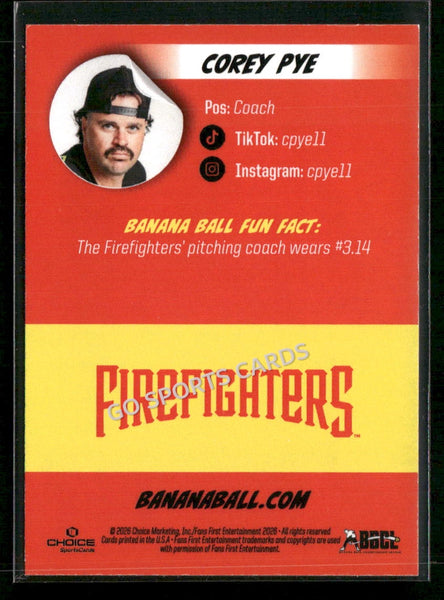 2026 Firefighters Savannah Bananas Corey Pye