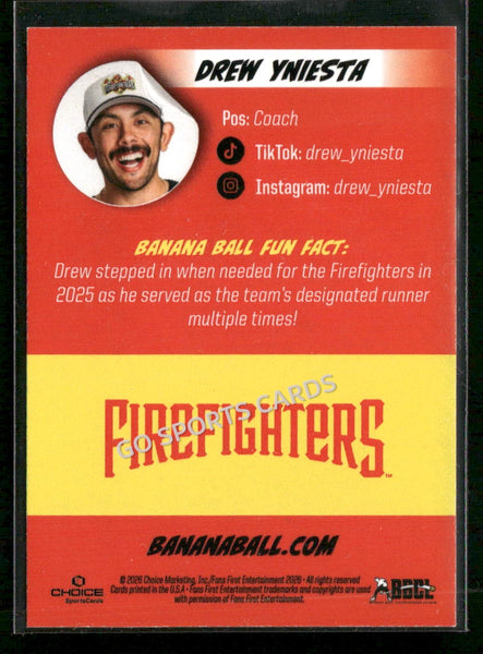 2026 Firefighters Savannah Bananas Drew Yniesta