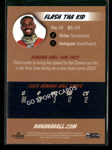 2026 Indianapolis Clowns Savannah Bananas Flash Tha Kid