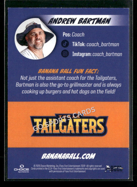2026 Tailgaters Savannah Bananas Andrew Bartman
