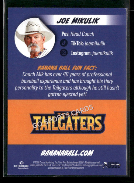 2026 Tailgaters Savannah Bananas Joe Mikulik