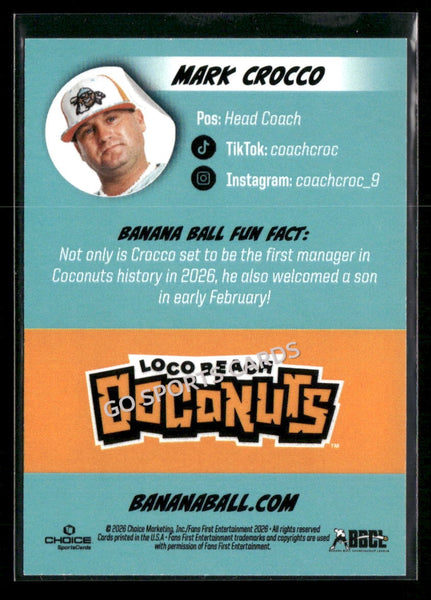 2026 Loco Beach Coconuts Savannah Bananas Mark Crocco