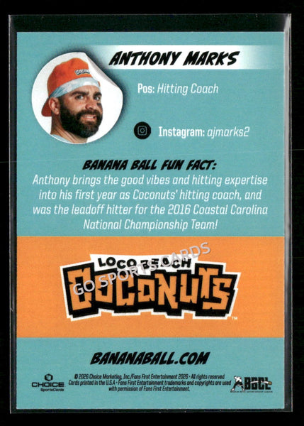 2026 Loco Beach Coconuts Savannah Bananas Anthony Marks