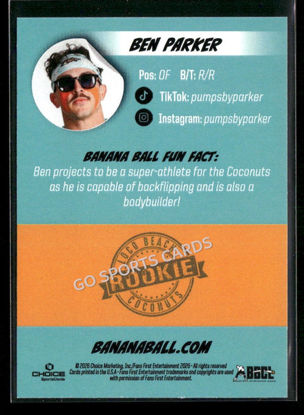 2026 Loco Beach Coconuts Savannah Bananas Ben Parker