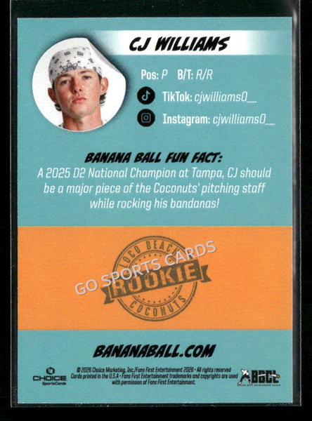 2026 Loco Beach Coconuts Savannah Bananas CJ Williams