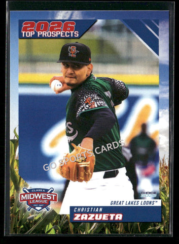 2026 Midwest League Top Prospects Christian Zazueta