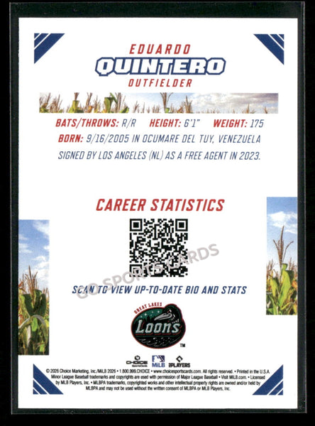 2026 Midwest League Top Prospects Eduardo Quintero