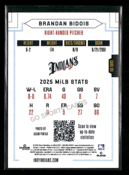 2026 Indianapolis Indians Brandan Bidois