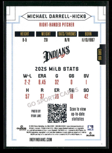 2026 Indianapolis Indians Michael Darrell Hicks