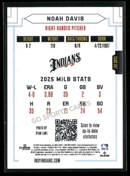 2026 Indianapolis Indians Noah Davis