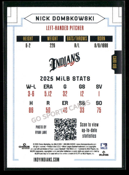 2026 Indianapolis Indians Nick Dombkowski