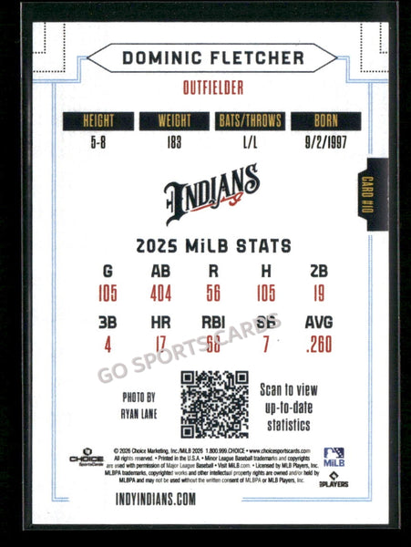 2026 Indianapolis Indians Dominic Fletcher