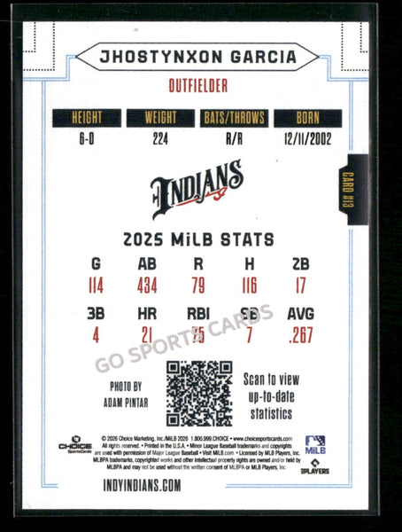 2026 Indianapolis Indians Jhostynxon Garcia
