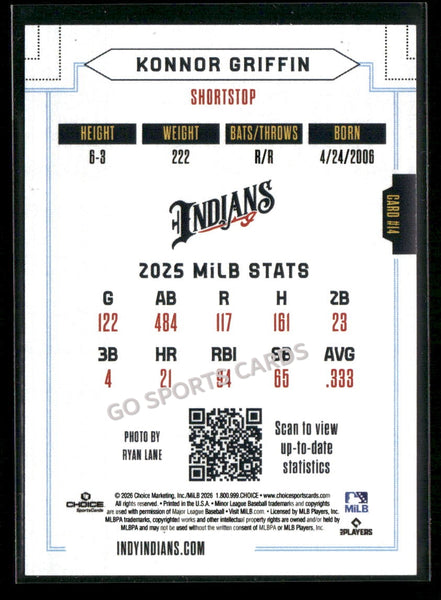 2026 Indianapolis Indians Konnor Griffin
