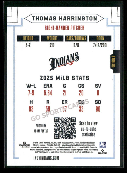 2026 Indianapolis Indians Thomas Harrington