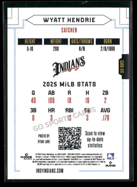 2026 Indianapolis Indians Wyatt Hendrie
