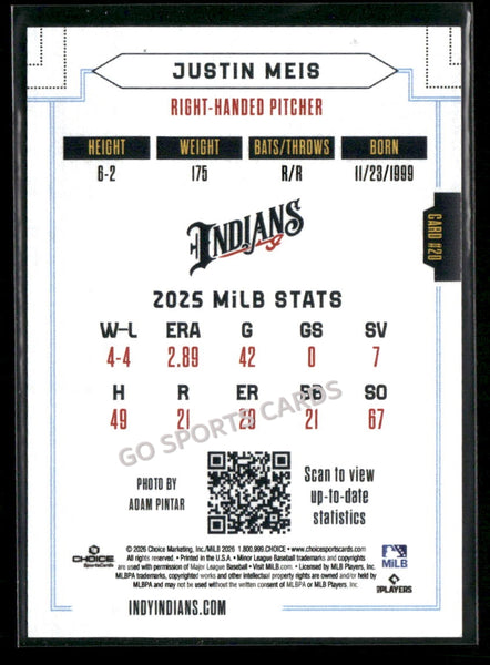 2026 Indianapolis Indians Justin Meis