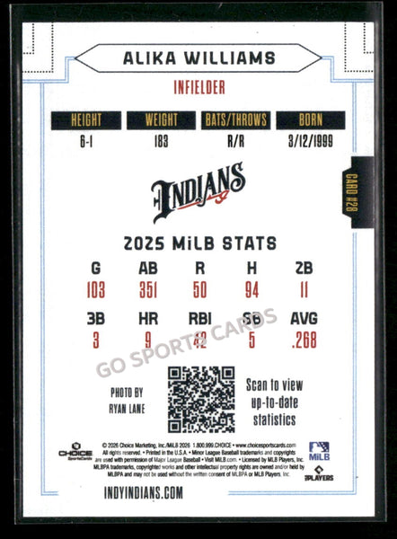 2026 Indianapolis Indians Alika Williams