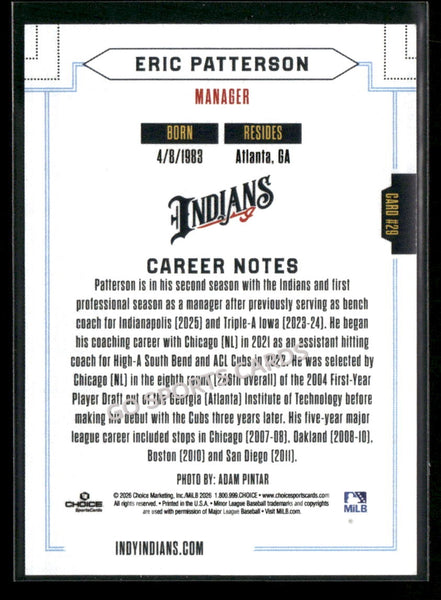 2026 Indianapolis Indians Eric Patterson