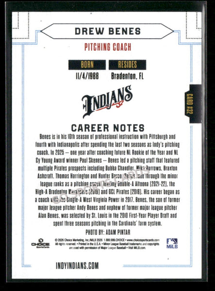 2026 Indianapolis Indians Drew Benes