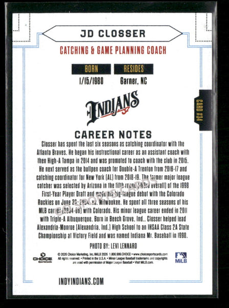 2026 Indianapolis Indians JD Closser