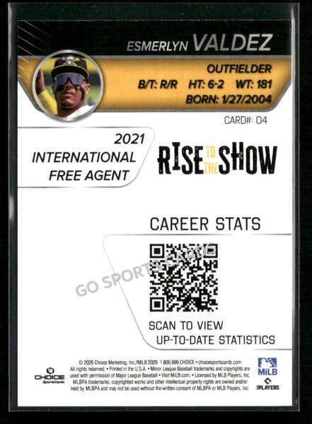 2026 Bradenton Marauders Rise to the Show Top Prospects Gold Esmerlyn Valdez