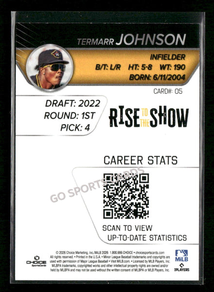 2026 Bradenton Marauders Rise to the Show Top Prospects Gold Termarr Johnson