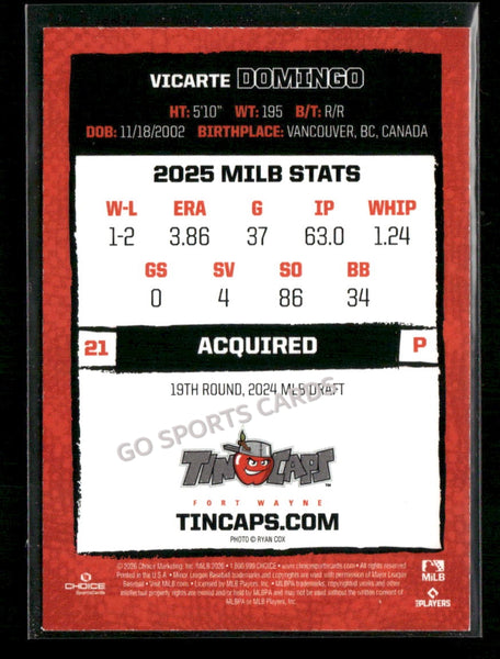2026 Fort Wayne TinCaps Vicarte Domingo