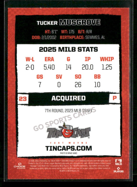 2026 Fort Wayne TinCaps Tucker Musgrove