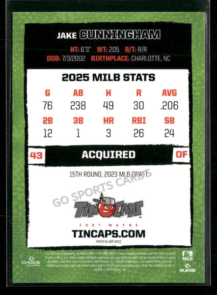 2026 Fort Wayne TinCaps Jake Cunningham