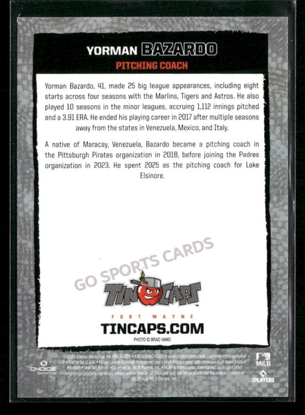 2026 Fort Wayne TinCaps Yorman Bazardo