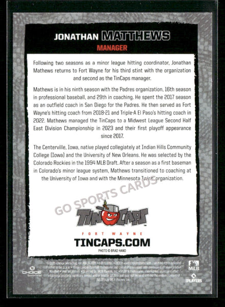 2026 Fort Wayne TinCaps Jonathan Matthews