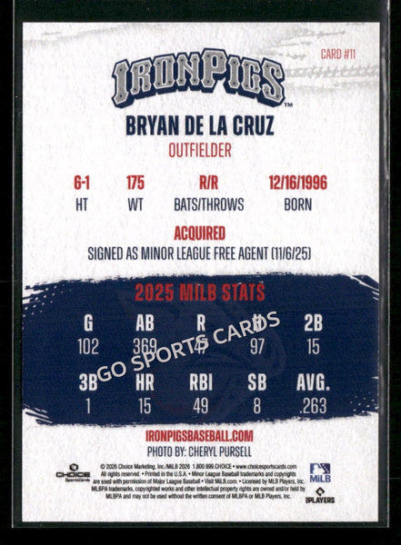 2026 Lehigh Valley IronPigs Bryan De La Cruz