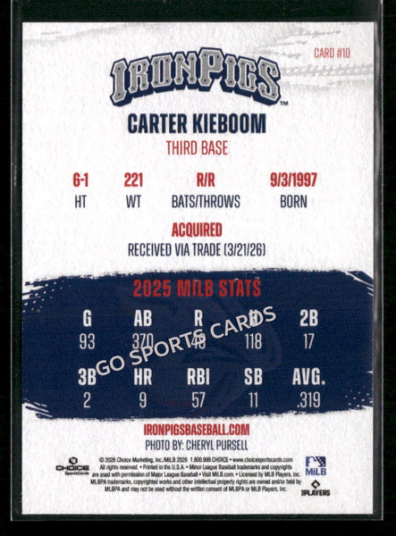 2026 Lehigh Valley IronPigs Carter Kieboom