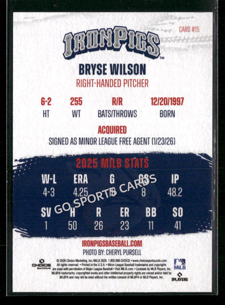 2026 Lehigh Valley IronPigs Bryse Wilson