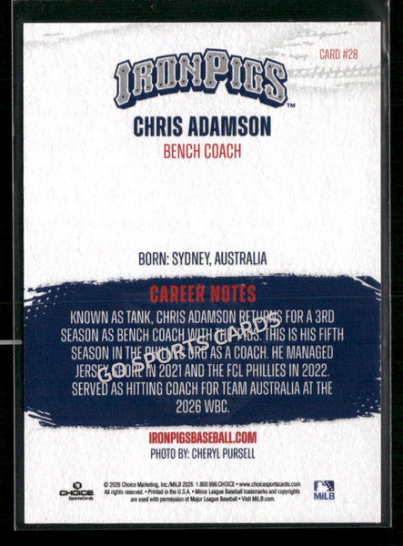 2026 Lehigh Valley IronPigs Chris Adamson