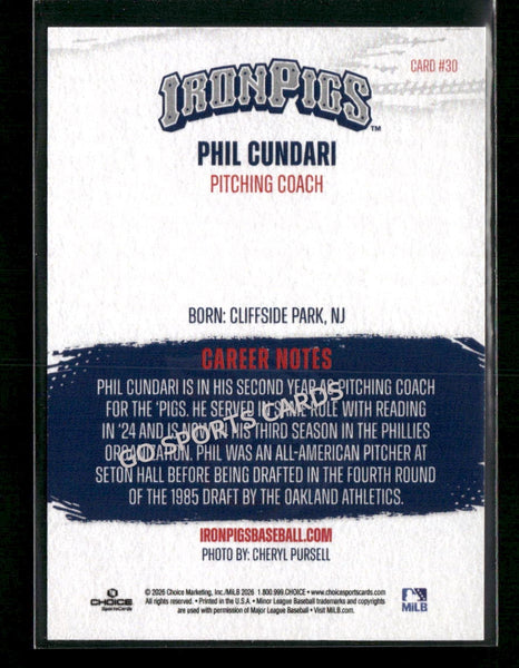 2026 Lehigh Valley IronPigs Phil Cundari