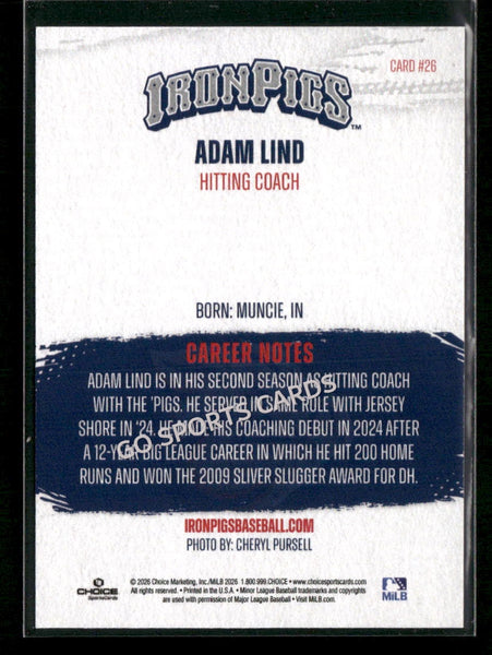 2026 Lehigh Valley IronPigs Adam Lind