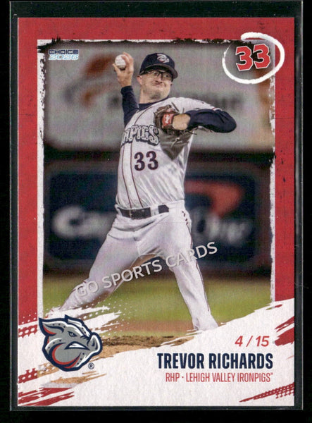 2026 Lehigh Valley IronPigs Trevor Richards RED 4/15
