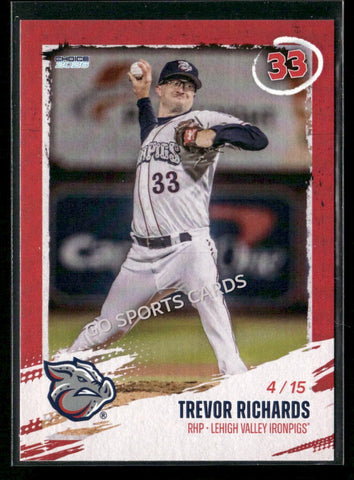 2026 Lehigh Valley IronPigs Trevor Richards RED 4/15