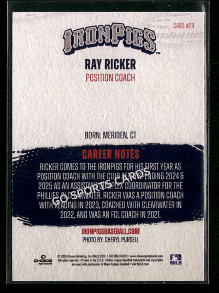 2026 Lehigh Valley IronPigs Ray Ricker RED 9/15