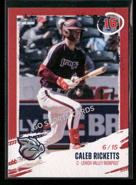 2026 Lehigh Valley IronPigs Caleb Ricketts RED 6/15