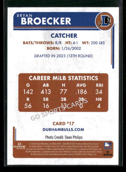 2026 Durham Bulls Bryan Broecker