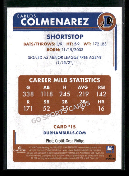 2026 Durham Bulls Carlos Colmenarez