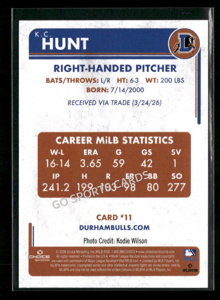 2026 Durham Bulls KC Hunt