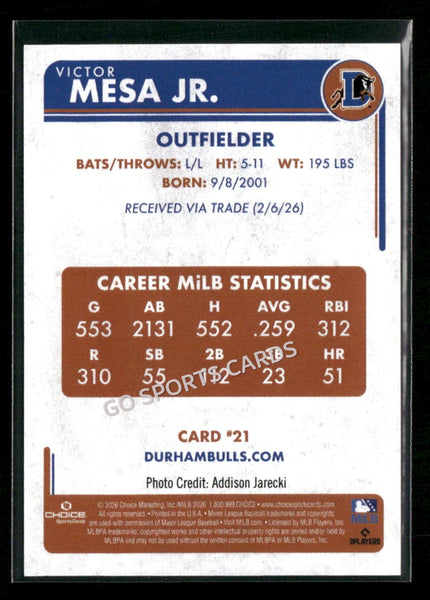 2026 Durham Bulls Victor Mesa Jr