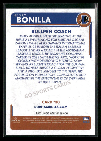 2026 Durham Bulls Henry Bonilla